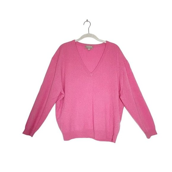 J.Crew Cashmere Relaxed V-Neck Sweater in Pink - Sz M - Picture 2 of 5